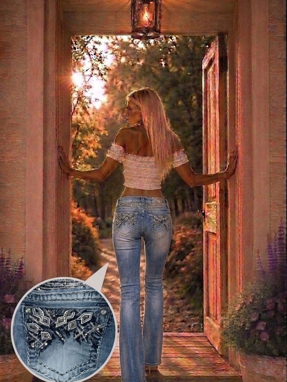 Miss Me Bootcut Jeans Size 28 – Embellished Pockets Rhinestone Bling Denim 💎